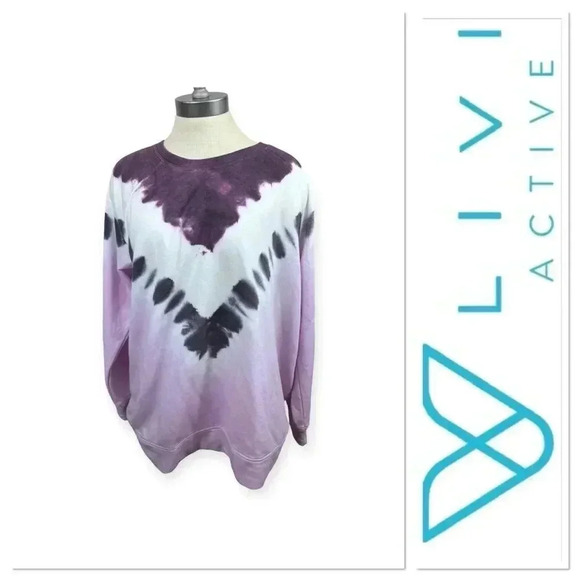 Livi Active purple tie dye sweatshirt size 14/16 - Picture 1 of 8